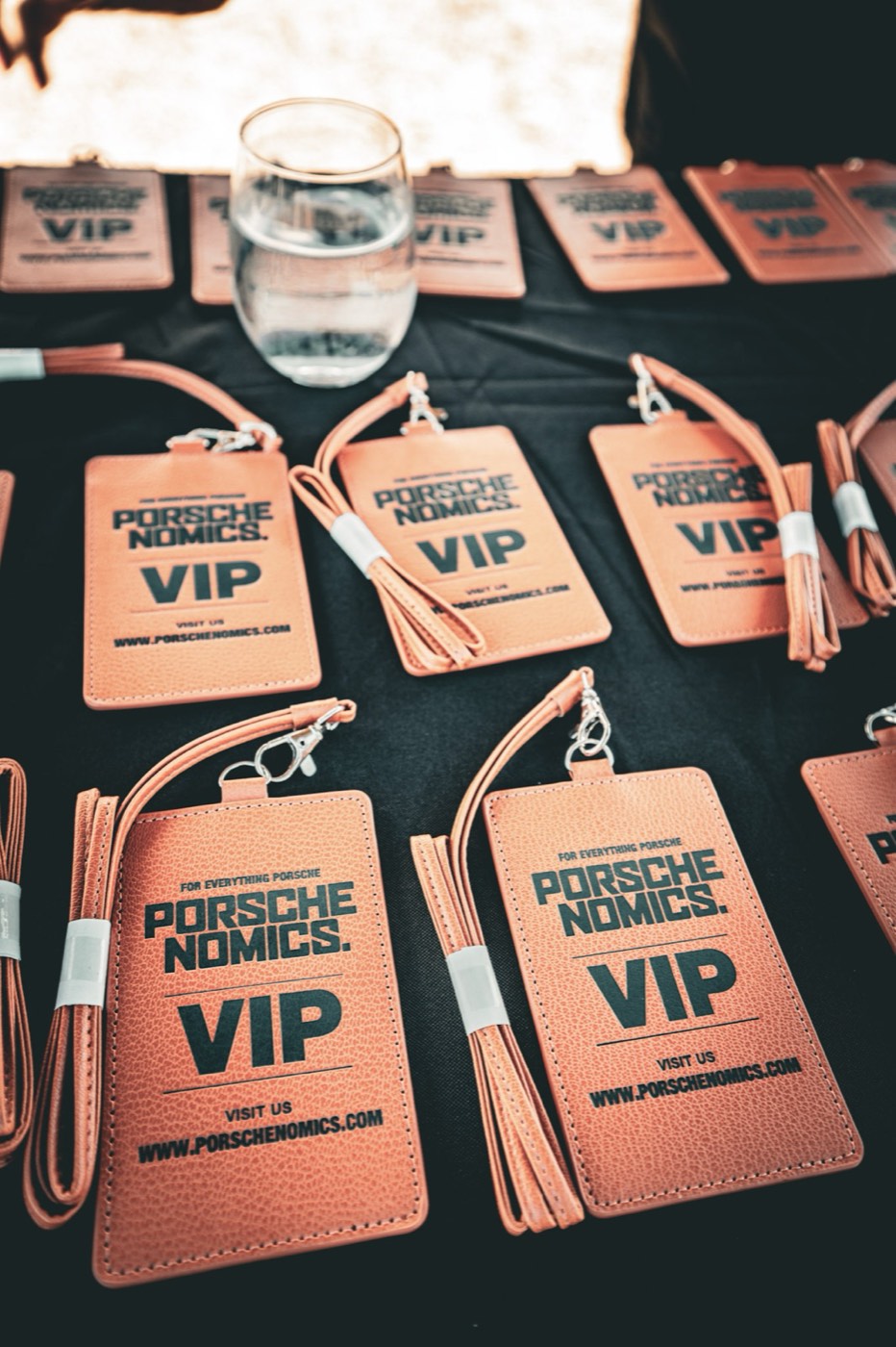 Porschenomics VIP passes laid out on the welcome table